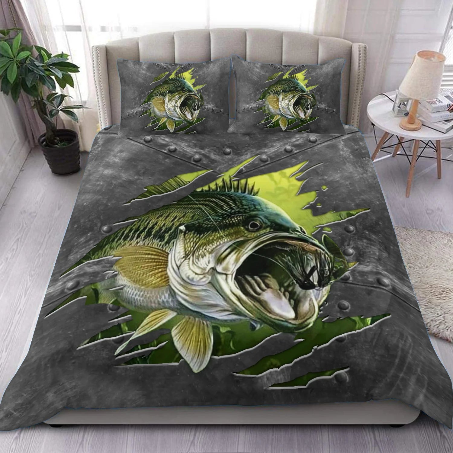 3D Fishing Bedding Set 3-piece, Gift for Fishing Lovers - PF10278