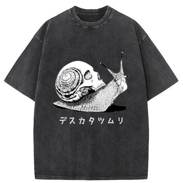 Personality fashion Death Snail Manga Washed T-Shirt