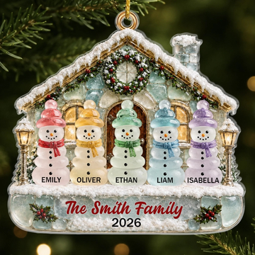 Custom Sea Glass Acrylic Ornament - Personalized Christmas Birthday Gifts For Mom, Dad, Brother, Sister - Cozy Christmas Memories
