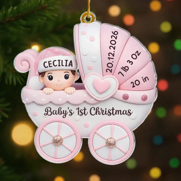 Custom Acrylic Ornament Personalized Christmas Baby Shower Gender Reveal Gifts For New Moms New Dads New Parents Babys First Christmas Joyride