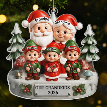 Custom Acrylic Ornament Personalized Christmas Birthday Gifts For Grandpa Grandma Smiles Shine Bright Waiting For Santa