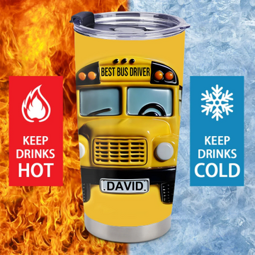 Best Bus Driver - Personalized Name Mug Thermos Tumbler