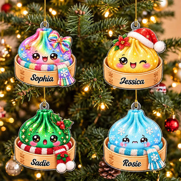 Colorful Dumpling - Personalized Acrylic Ornament - Christmas Gift For Family, Friends