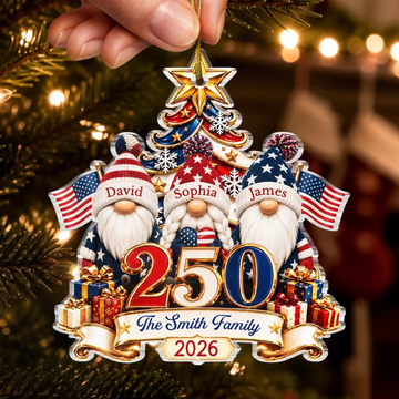 Custom Acrylic Ornament Personalized America 250Th Anniversary Christmas Gifts For Mom Dad Brother Sister Cherishing Every Family Momen