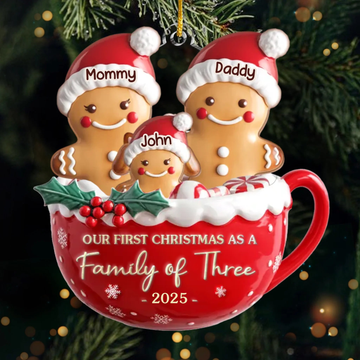 Custom First Christmas Acrylic Ornament - Personalized Christmas Birthday Gifts For Mom, Dad, Brother, Sister, Kids - Home Is Where Love Lives