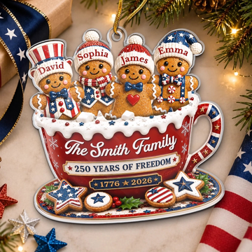 Custom Acrylic Ornament Personalized America 250Th Anniversary Christmas Gifts For Mom Dad Brother Sister Holiday Cheer Together