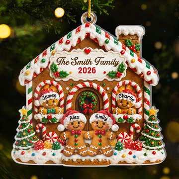 Custom Gingerbread Acrylic Ornament - Personalized Christmas Birthday Gifts For Mom, Dad, Brother, Sister - Sweet Memories Together