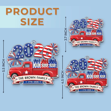 Custom Acrylic Ornament Personalized America 250Th Anniversary Christmas Gifts For Mom Dad Brother Sister Loaded With Love And American Pride
