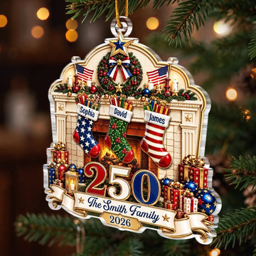 Custom Acrylic Ornament Personalized America 250Th Anniversary Christmas Gifts For Mom Dad Brother Sister Our Family Our Tradition