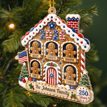 Custom Acrylic Ornament Personalized America 250Th Anniversary Christmas Gifts For Mom Dad Brother Sister Sweet Memories Built Together