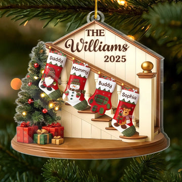 Custom Acrylic Ornament Personalized Christmas Birthday Gifts For Mom Dad Brother Sister Kids Family Our Forever Treasure