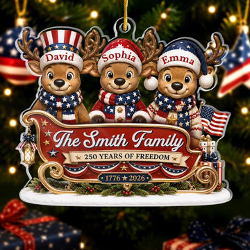 Custom Acrylic Ornament Personalized America 250Th Anniversary Christmas Gifts For Mom, Dad, Brother, Sister Christmas Begins At Home