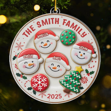 Custom Acrylic Ornament Personalized Christmas Birthday Gifts For Mom Dad Brother Sister Kids Happiness Is Homemade