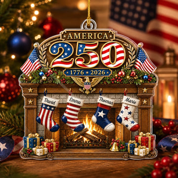 Custom Acrylic Ornament Personalized America 250Th Anniversary Christmas Gifts For Mom, Dad, Brother, Sister Festive Patriotic Vibes