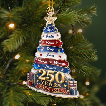 Custom Acrylic Ornament Personalized America 250Th Anniversary Christmas Gifts For Mom, Dad, Brother, Sister Together We Make A Family Tree