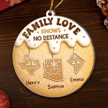 Custom Acrylic Ornament - Personalized Christmas Birthday Gifts For Mom, Dad, Kids - Love Connects Every Mile