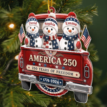 Custom Acrylic Ornament Personalized America 250Th Anniversary Christmas Gifts For Mom, Dad, Brother, Sister United In Freedom Always