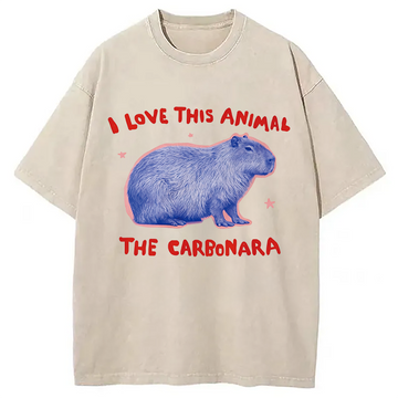 Personality fashion I Love This Animal The Carbonara Washed T-Shirt