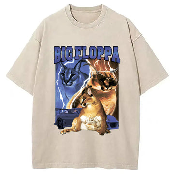 Personality fashion BIG FLOPPA VINTAGE RAP Washed T-Shirt