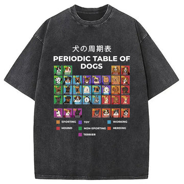 Personality fashion Periodic Table Of Dogs Washed T-Shirt