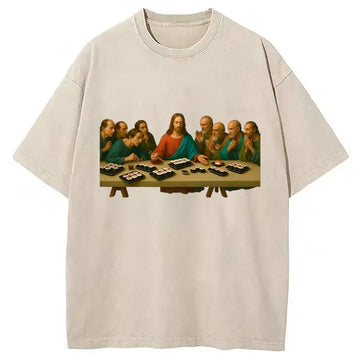 Personality fashion The Last Sush Washed T-Shirt