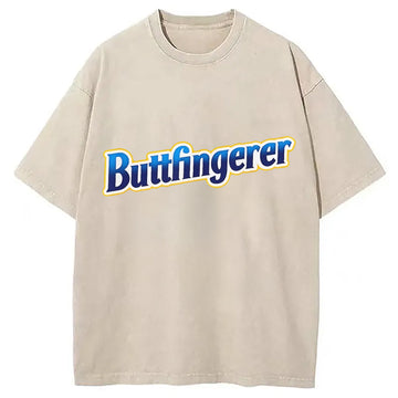 Personality fashion Buttfingerer Meme Funny Washed T-Shirt