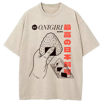 Personality fashion Top Japanese Cuisine Washed T-Shirt