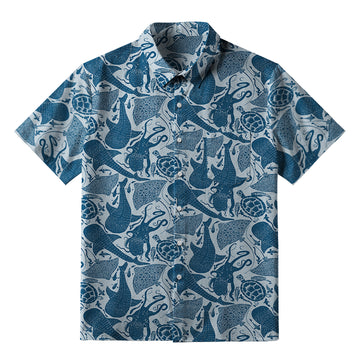 Personality fashion  Marine Life Japan Button-up Shirt