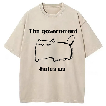 Personality fashion The Government Hates Us Washed T-Shirt