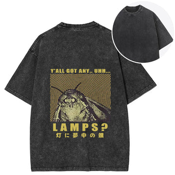 Personality fashion Moth Obsessed With The Light Back Washed T-Shirt