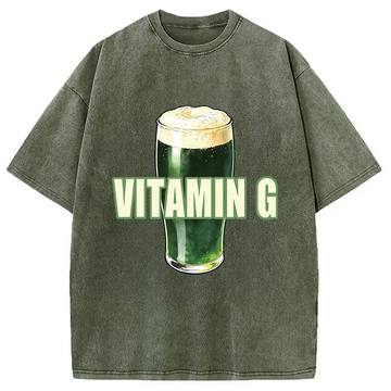 Personality fashion Vitamin G St. Patrick's Washed T-Shirt