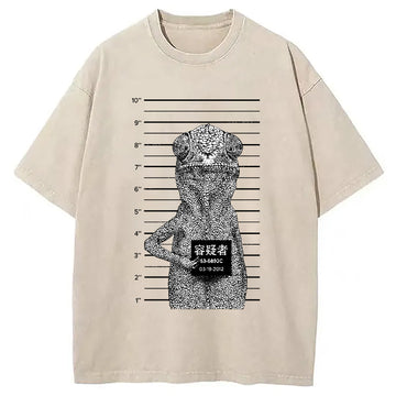 Personality fashion Suspect Lizard Washed T-Shirt
