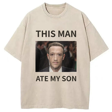 Personality fashion Vladimir Gluten Meme Washed T-Shirt