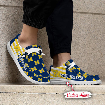 NCAA Michigan Wolverines Custom Name Hey Dude Shoes 19 M22