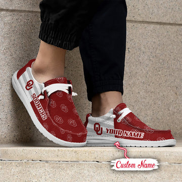 NCAA Oklahoma Sooners Custom Name Hey Dude Shoes 19 M22