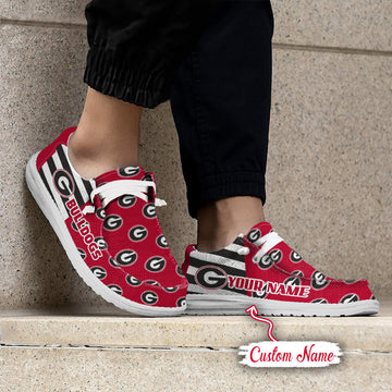 NCAA Georgia Bulldogs Custom Name Hey Dude Shoes 19 M22