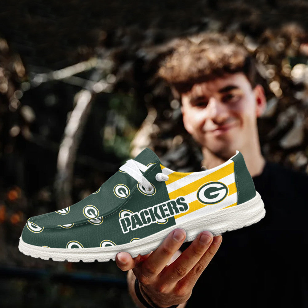 Custom Name NFL12 Green Bay Packers-Hey Dude Shoes