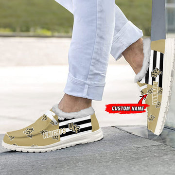Custom Name NCAA 33 UCF Knights Hey Dude with warm fur lining Shoes