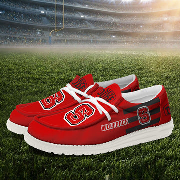 ZNCAA NC State Wolfpack - Football Hey Dude Canvas Loafer Shoes