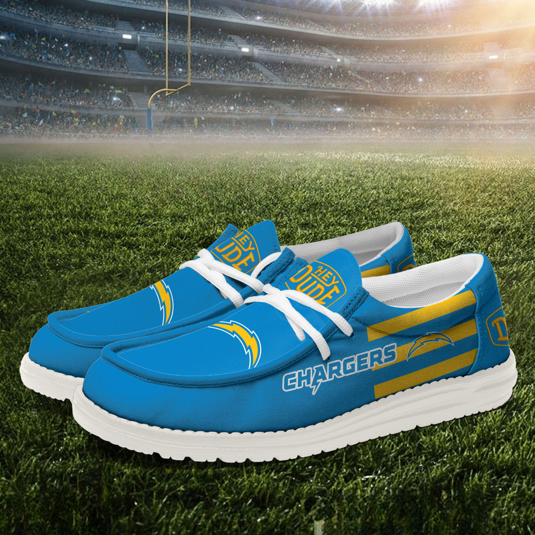 NFL Los Angeles Chargers - Football Hey Dude Canvas Loafer Shoes