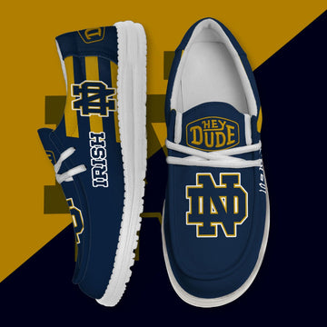 ZNCAA Notre Dame Fighting Irish - Football Hey Dude Canvas Loafer Shoes