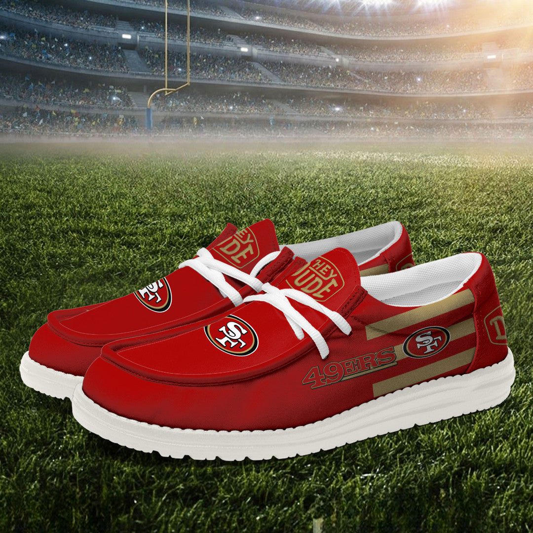 NFL San Francisco 49ers - Football Hey Dude Canvas Loafer Shoes