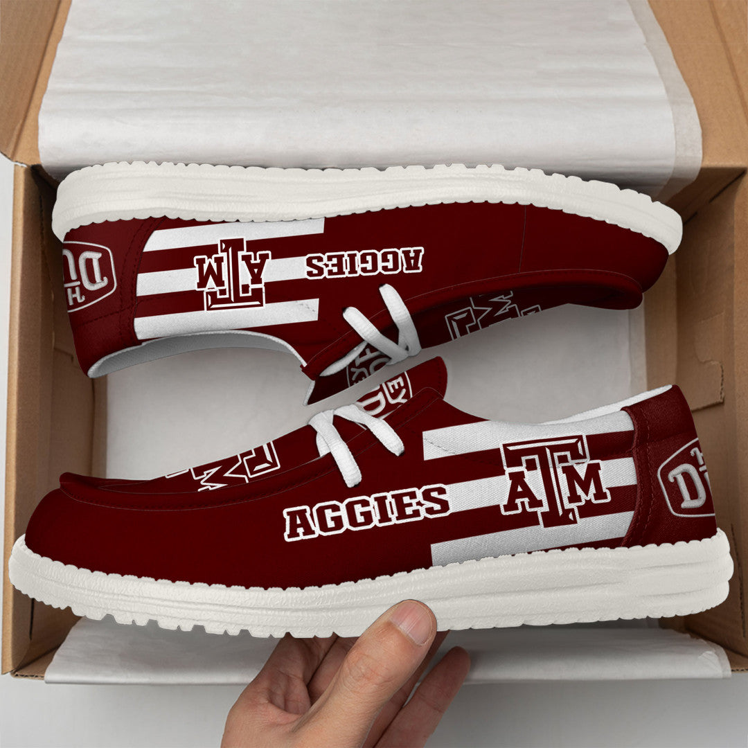 ZNCAA Texas A&amp;M Aggies - Football Hey Dude Canvas Loafer Shoes