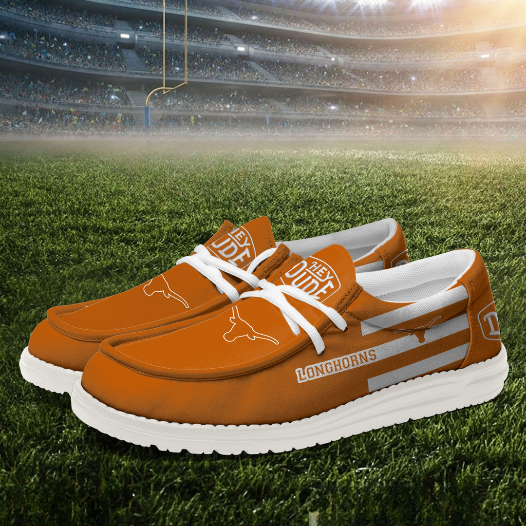 ZNCAA Texas Longhorns - Football Hey Dude Canvas Loafer Shoes