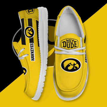 ZNCAA Iowa Hawkeyes - Football Hey Dude Canvas Loafer Shoes