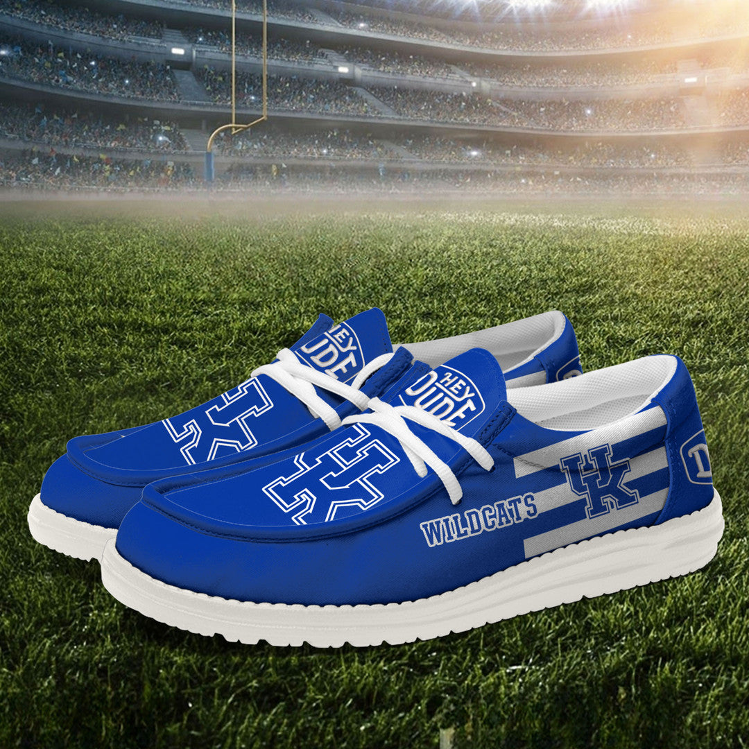 ZNCAA Kentucky Wildcats - Football Hey Dude Canvas Loafer Shoes