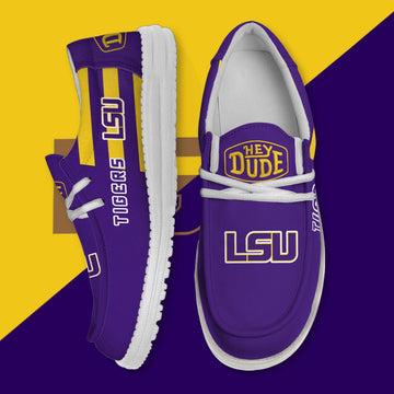 ZNCAA LSU Tigers - Football Hey Dude Canvas Loafer Shoes