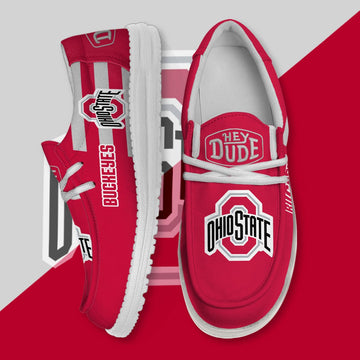 ZNCAA Ohio State Buckeyes - Football Hey Dude Canvas Loafer Shoes