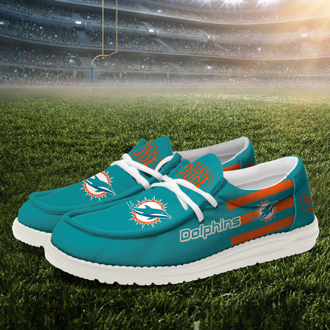 NFL Miami Dolphins - Football Hey Dude Canvas Loafer Shoes