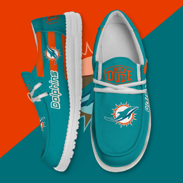 NFL Miami Dolphins - Football Hey Dude Canvas Loafer Shoes
